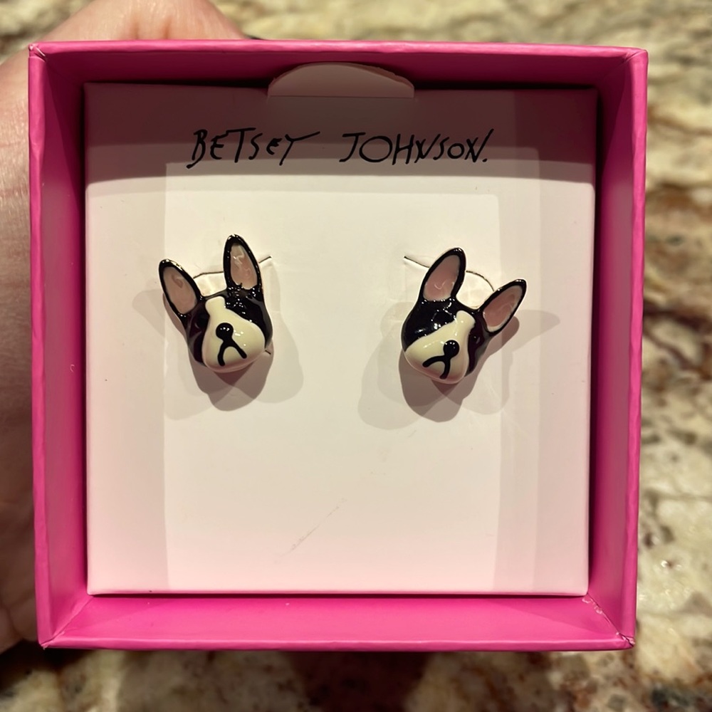 Betsey Johnson French Bulldog Earrings